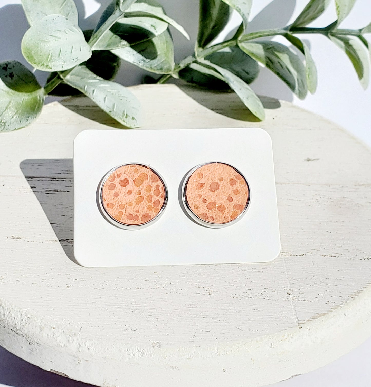 12MM Leather Metallic Peach