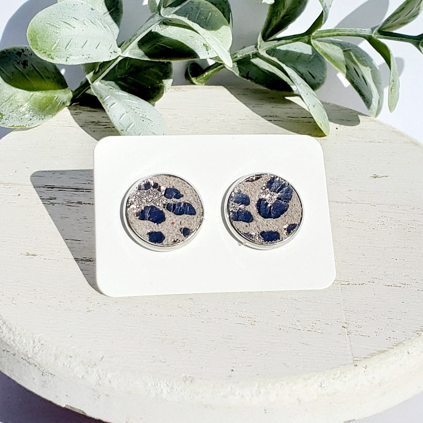 12MM Leather Metallic Leopard