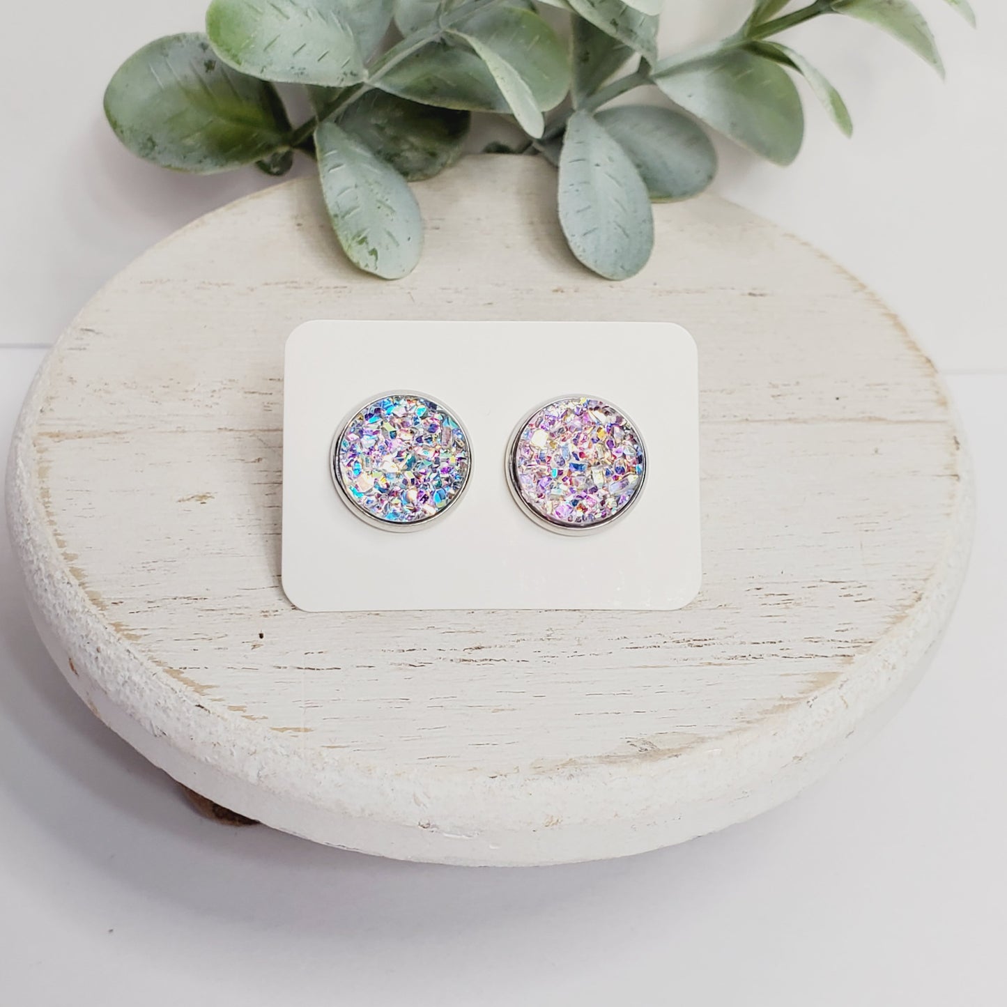 12MM Sparkle Clear Studs