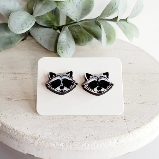 Raccoon Wood Studs -Preorder Only