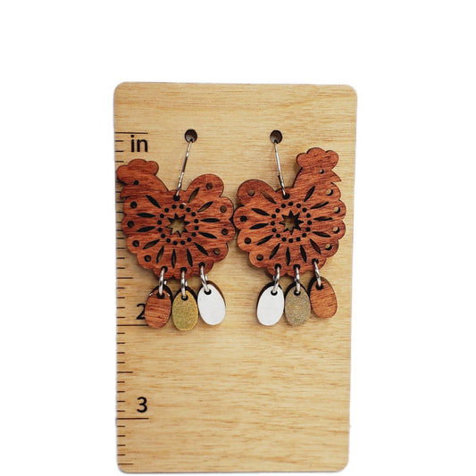 Egg Laying Chicken Earrings