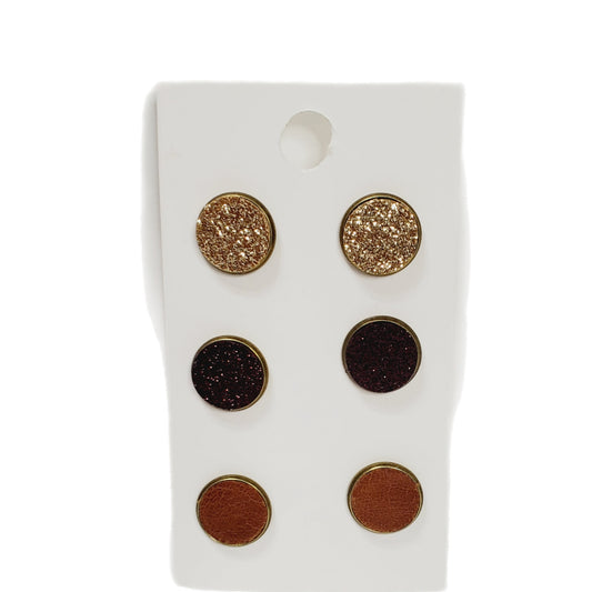 Neutrals Leather Studs | Set of 3
