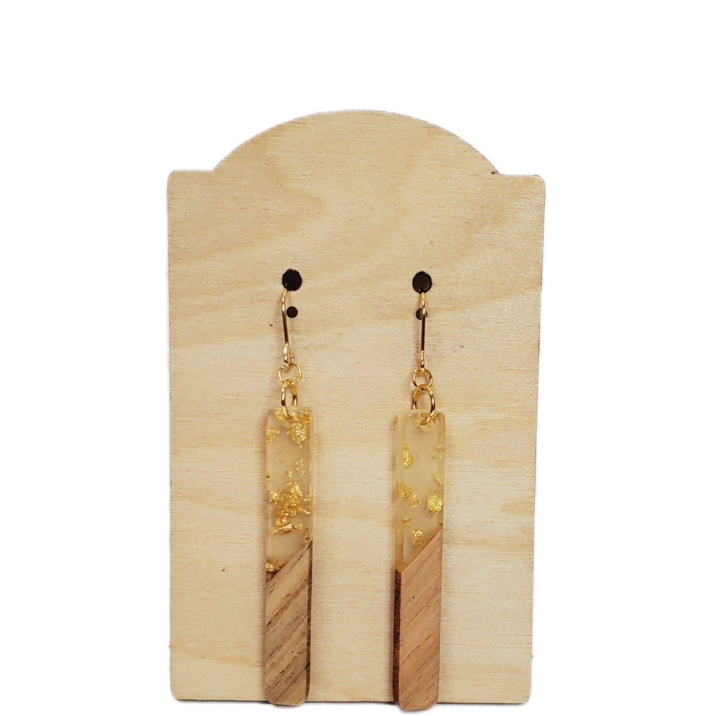 Metallic Gold Fleck Acrylic & Wood Bar