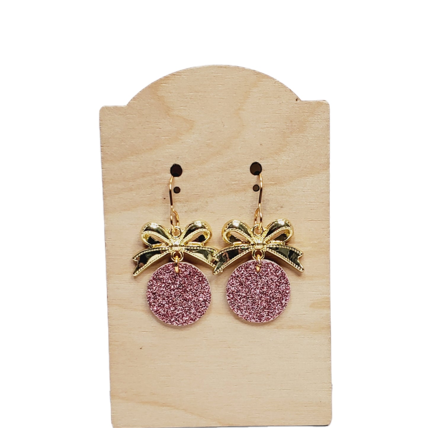 Premium Leather and Gold Bow Dangles