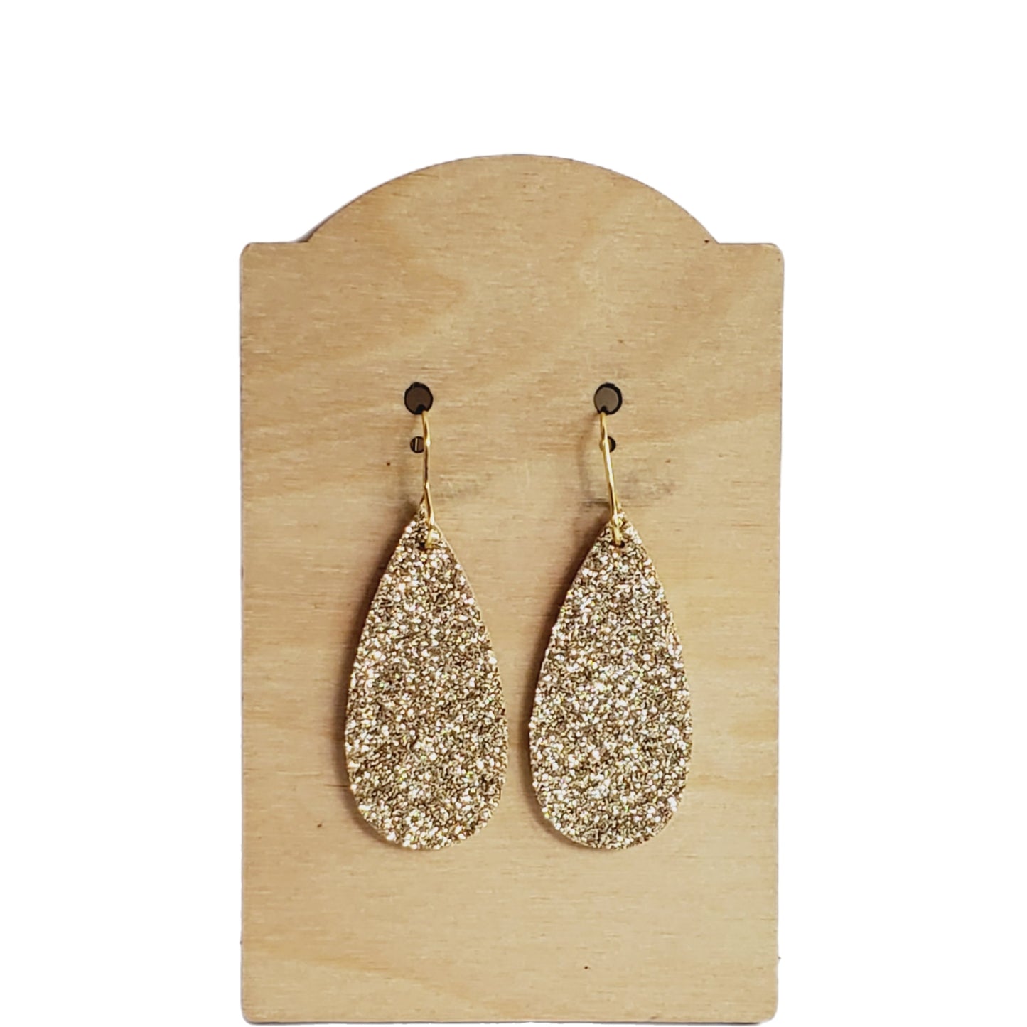 Premium Glitter Leather Teardrop Dangles