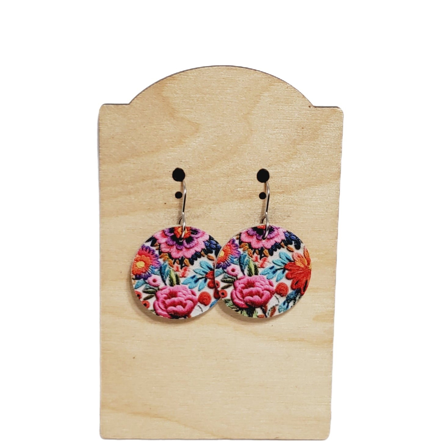Genuine Leather Multi Floral Dangles