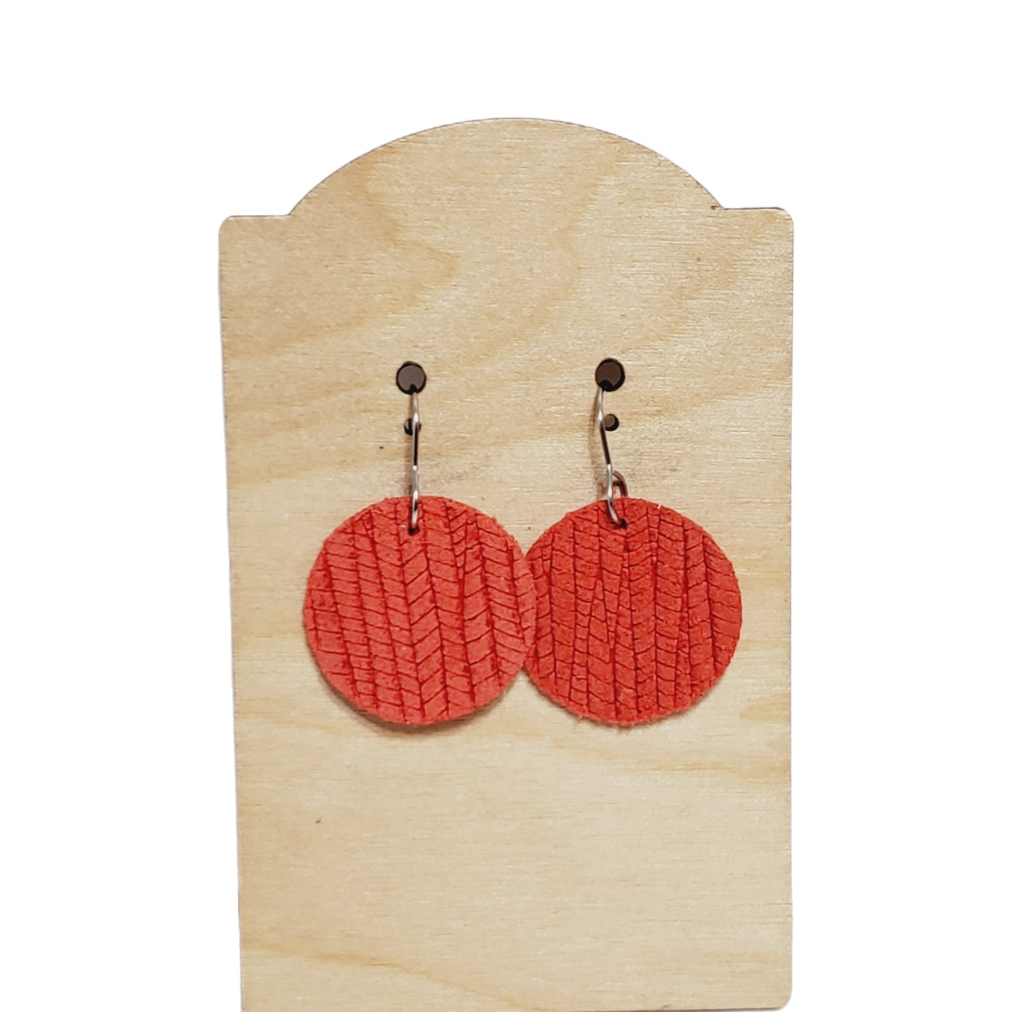 Genuine Leather Red Embossed Dangles
