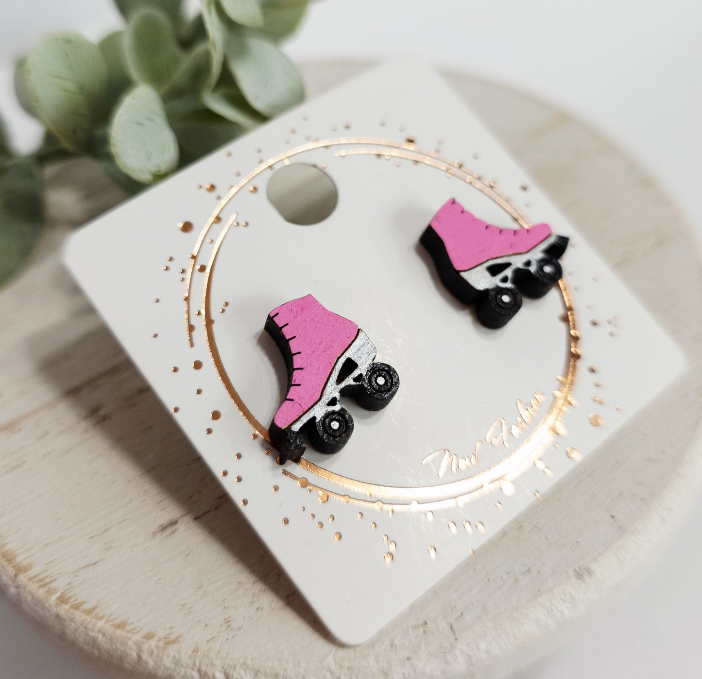Pink Roller Skate Wood Studs