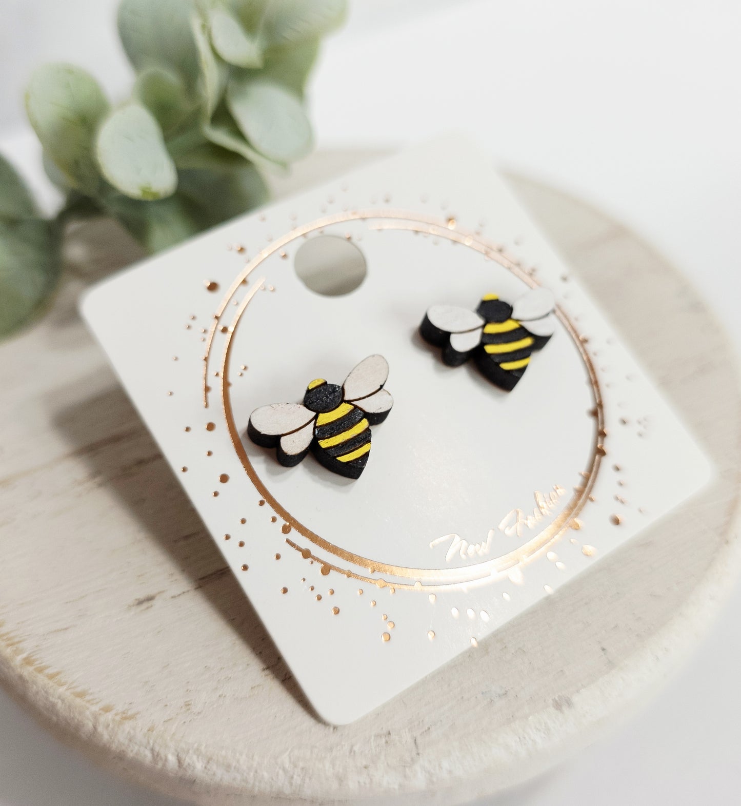 Bee Wood Studs
