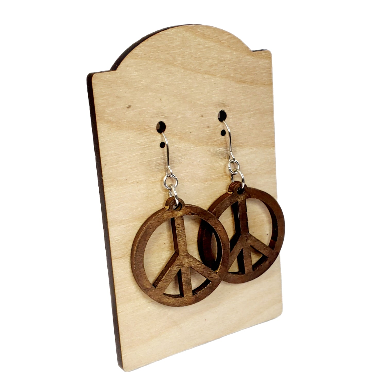 Rustic Peace Sign Earrings