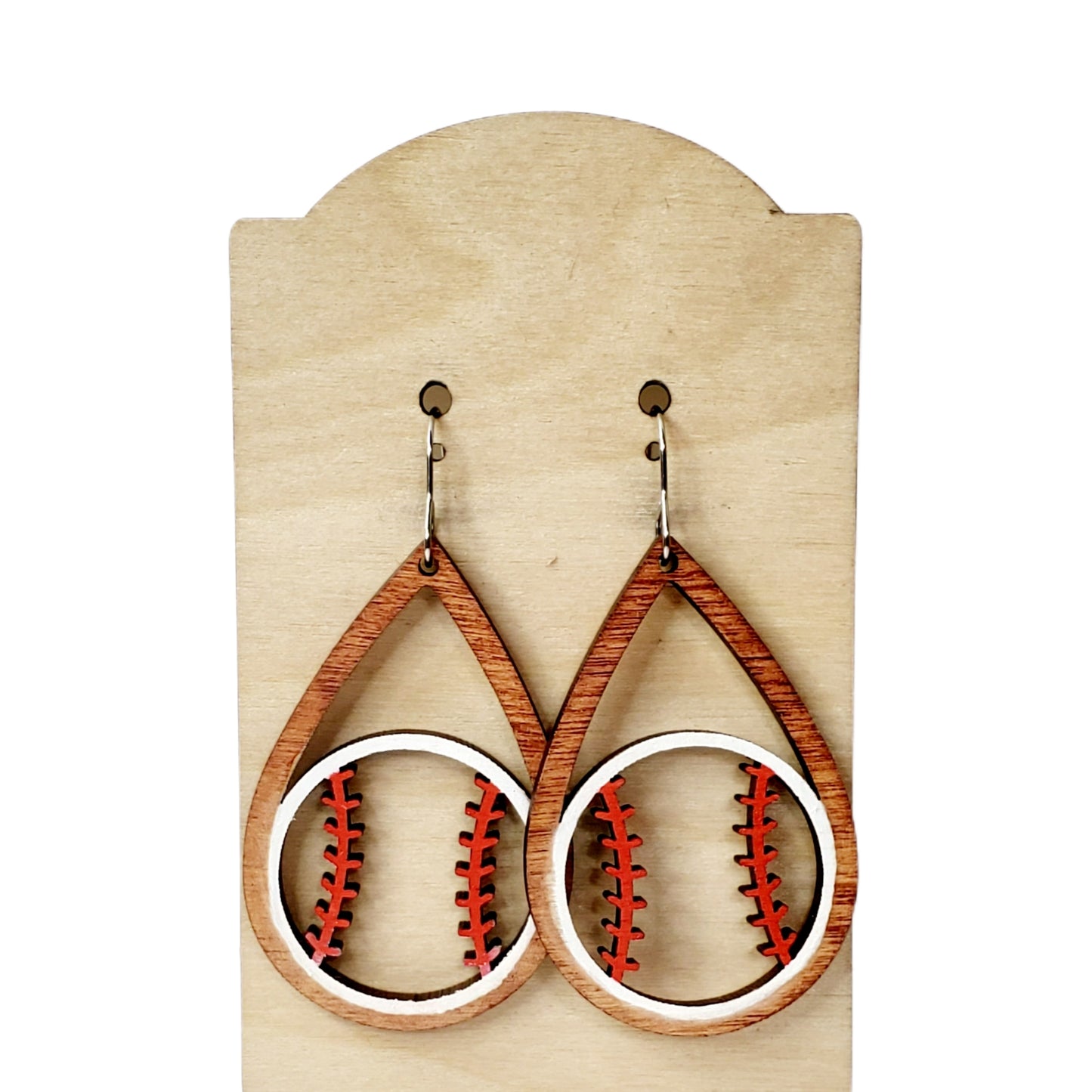 Hand Painted Baseball Teardrop Dangles