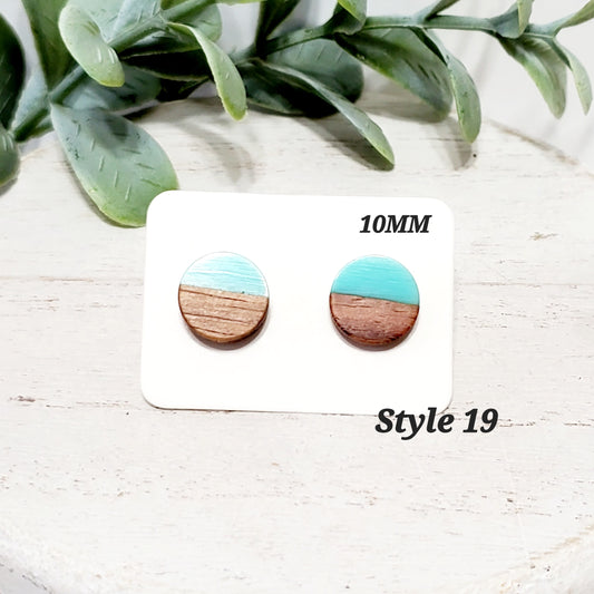 Turquoise Wood Studs