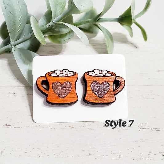 Hot Coacoa Heart Studs