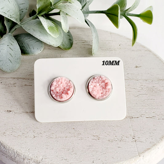 10MM Light Pink Studs