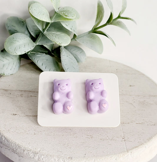 12MM Purple Bear Studs