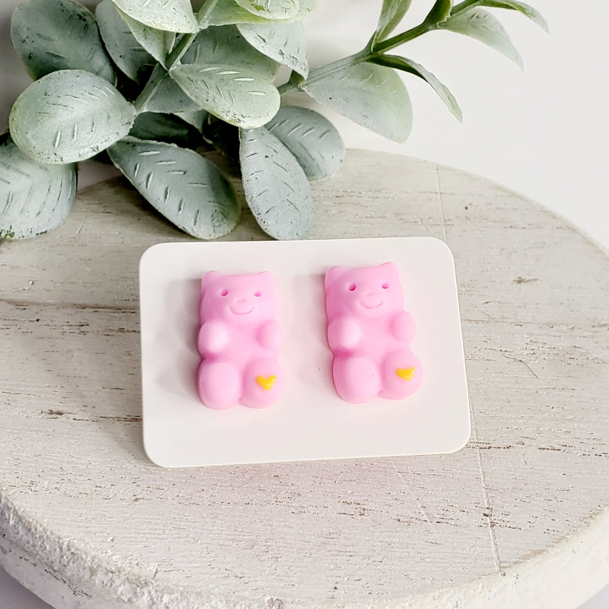 12MM Pink Bear Studs