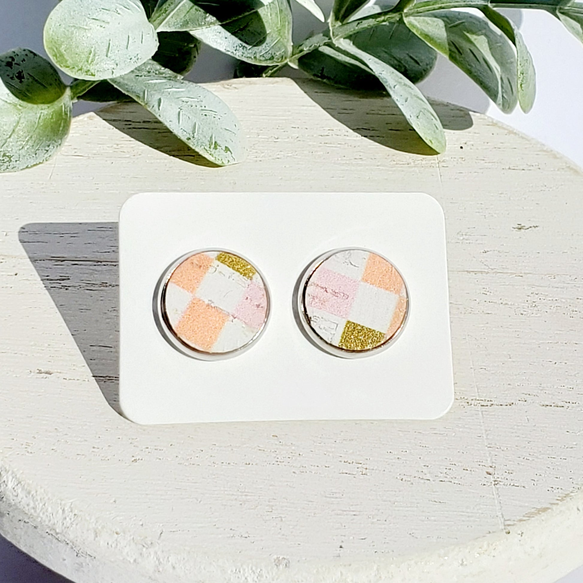 12MM Leather Checker Pinks