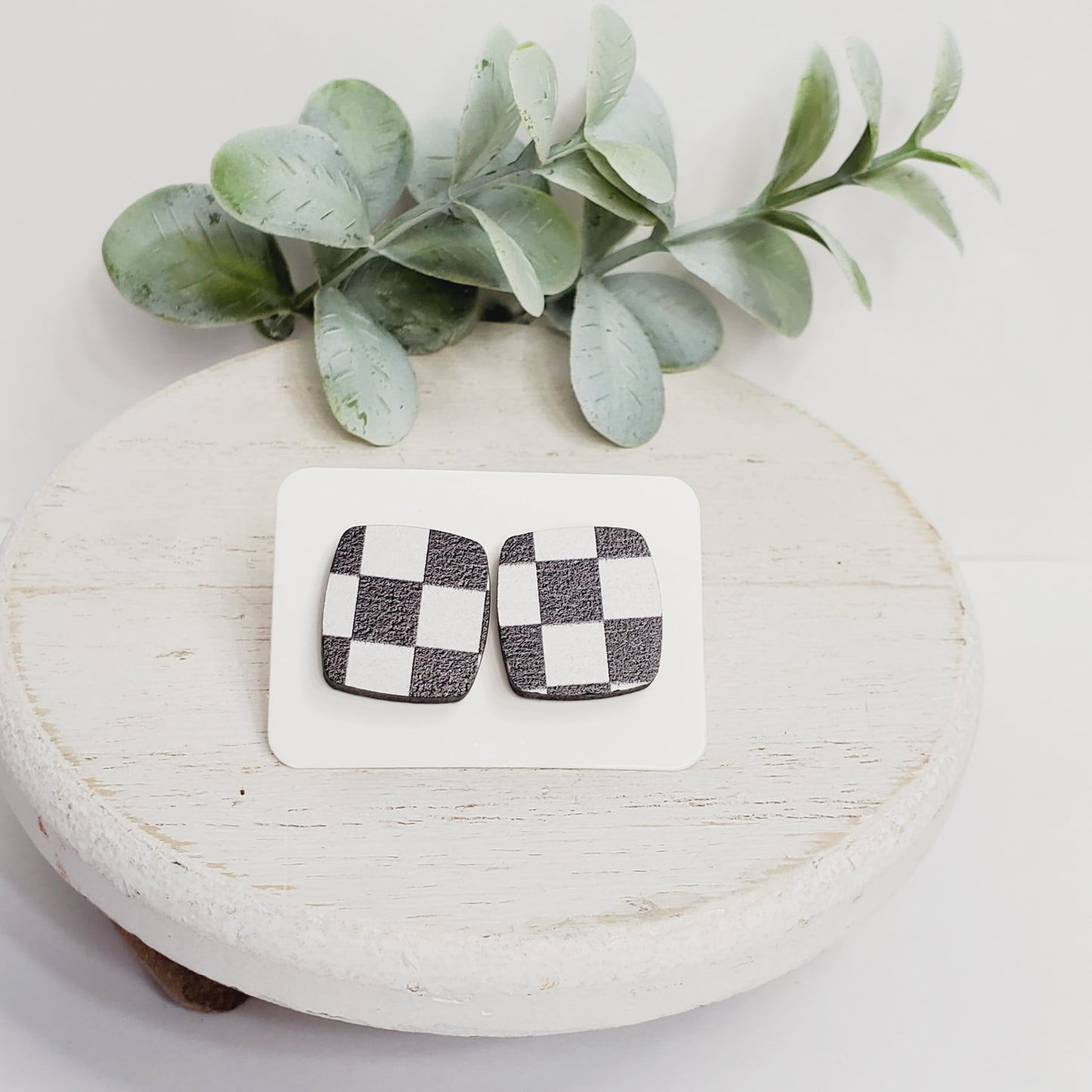 Checker Square Studs