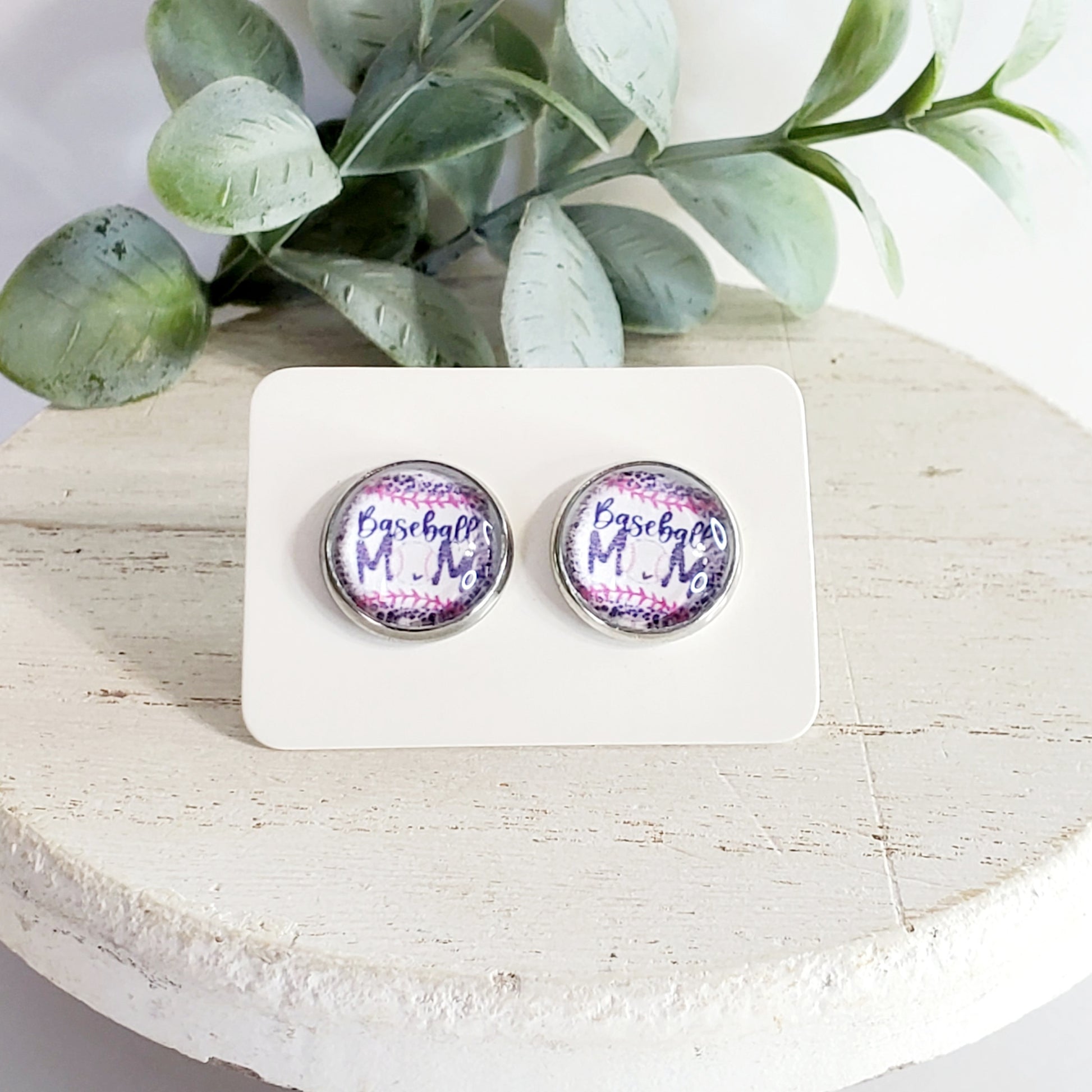 12MM Baseball Mom Studs