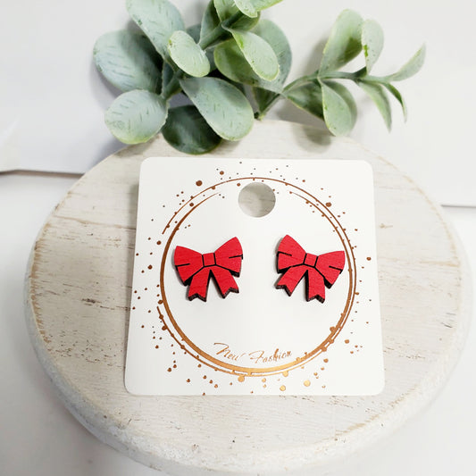 Red Bow Wood Studs