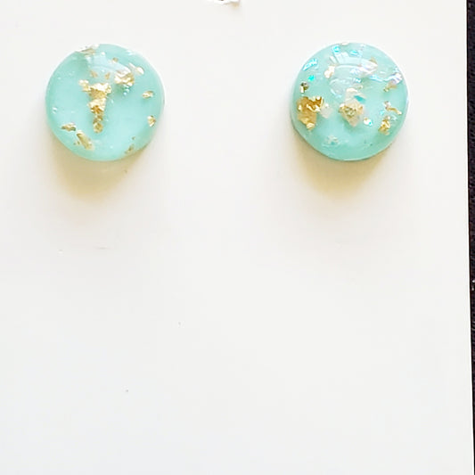 Turquoise Gold Fleck Studs