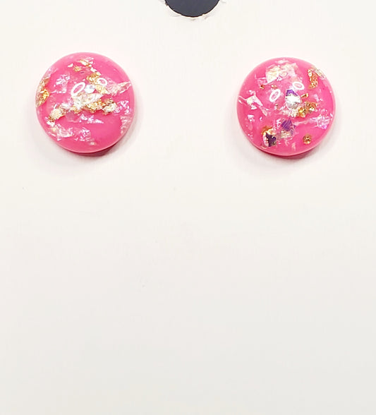 Pink Gold Fleck Studs