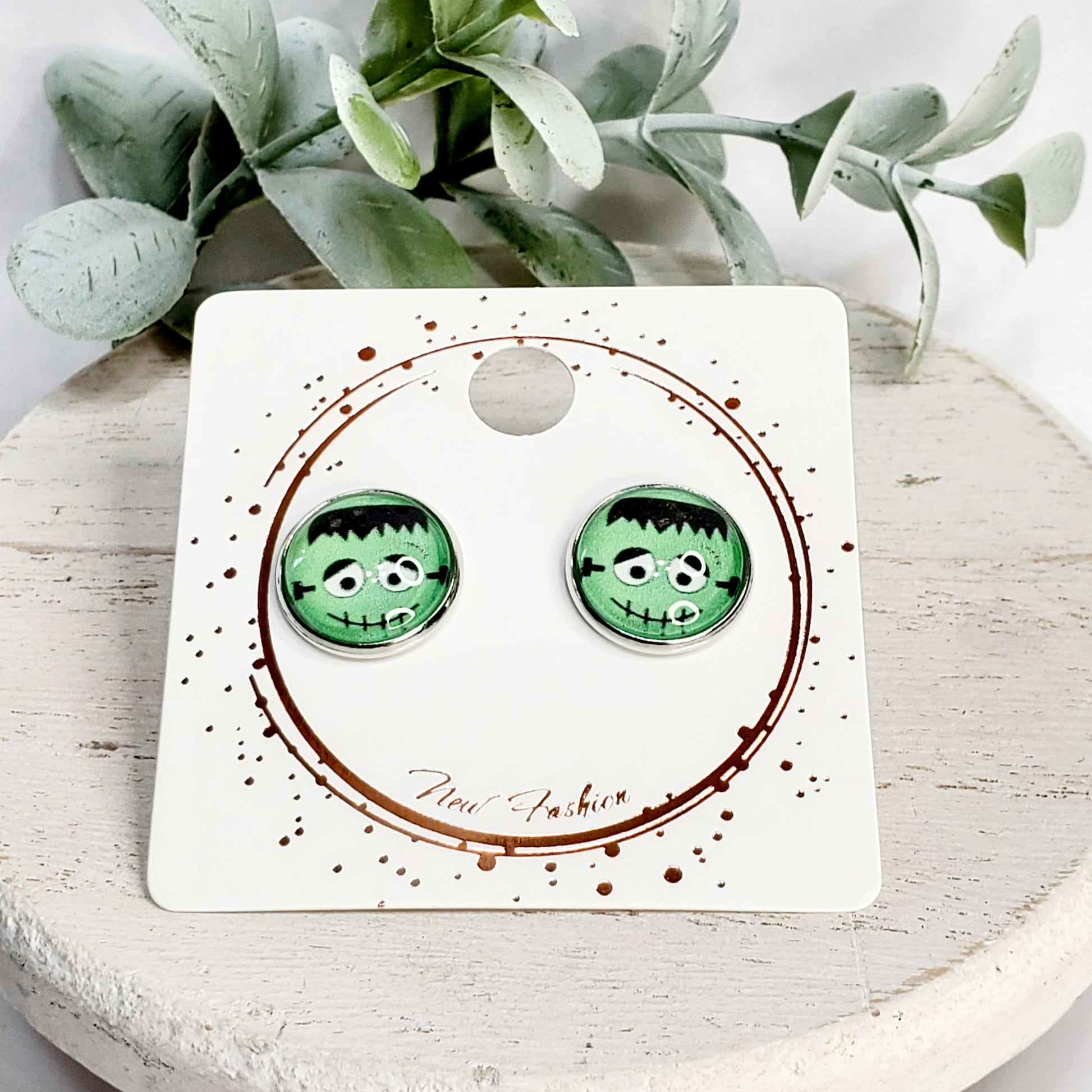 12MM Frankenstein Cabochon Studs