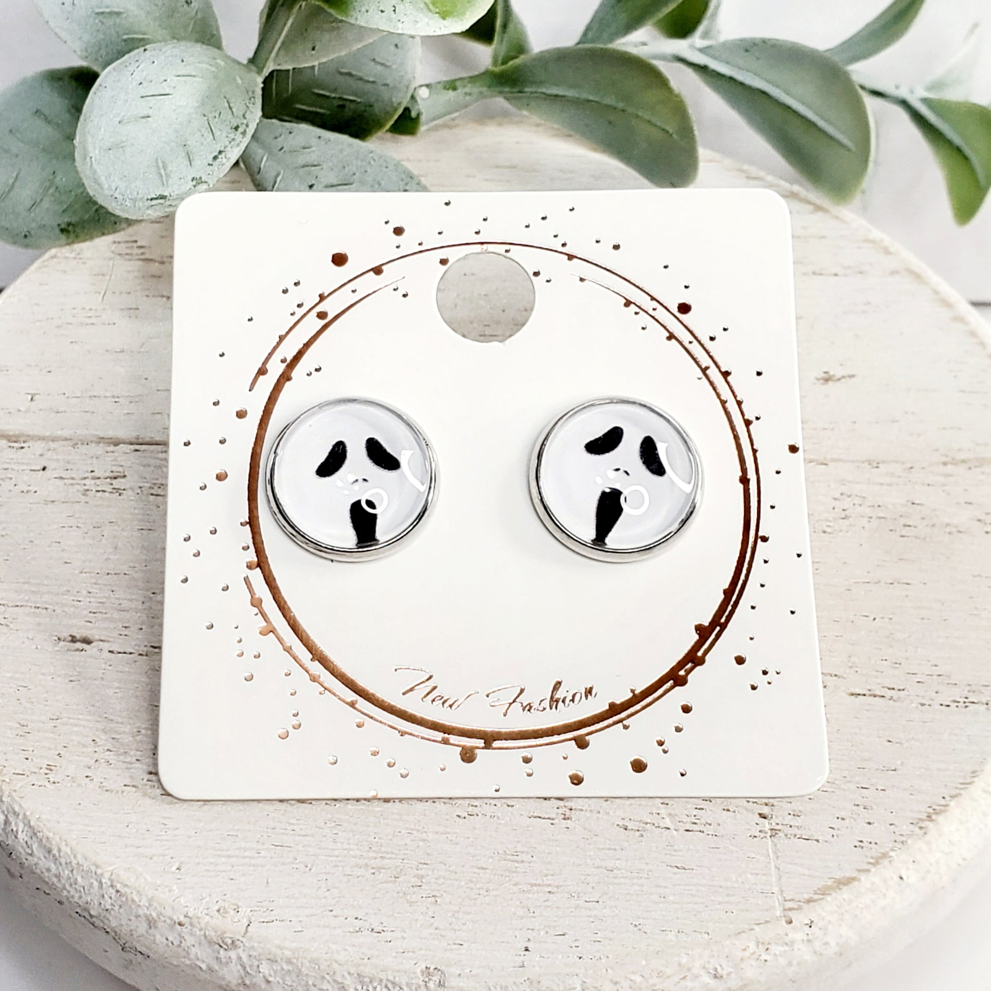 12MM Ghost Cabochon Studs