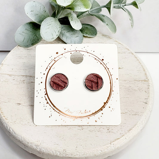 10MM Genuine Leather Plum Studs