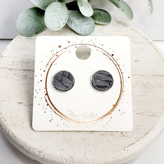 10MM Genuine Leather Gray Studs