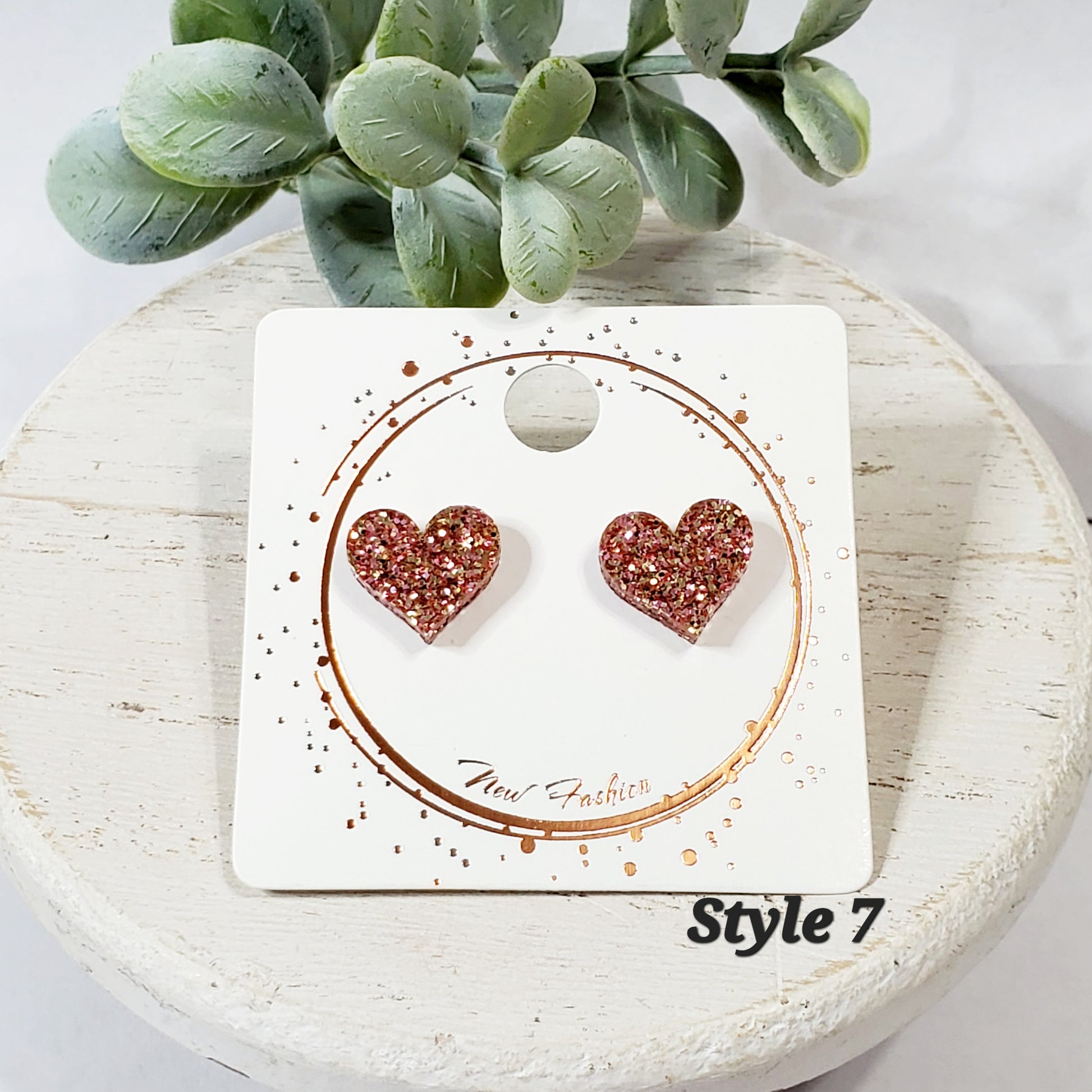 Acrylic Heart Studs | Style 7