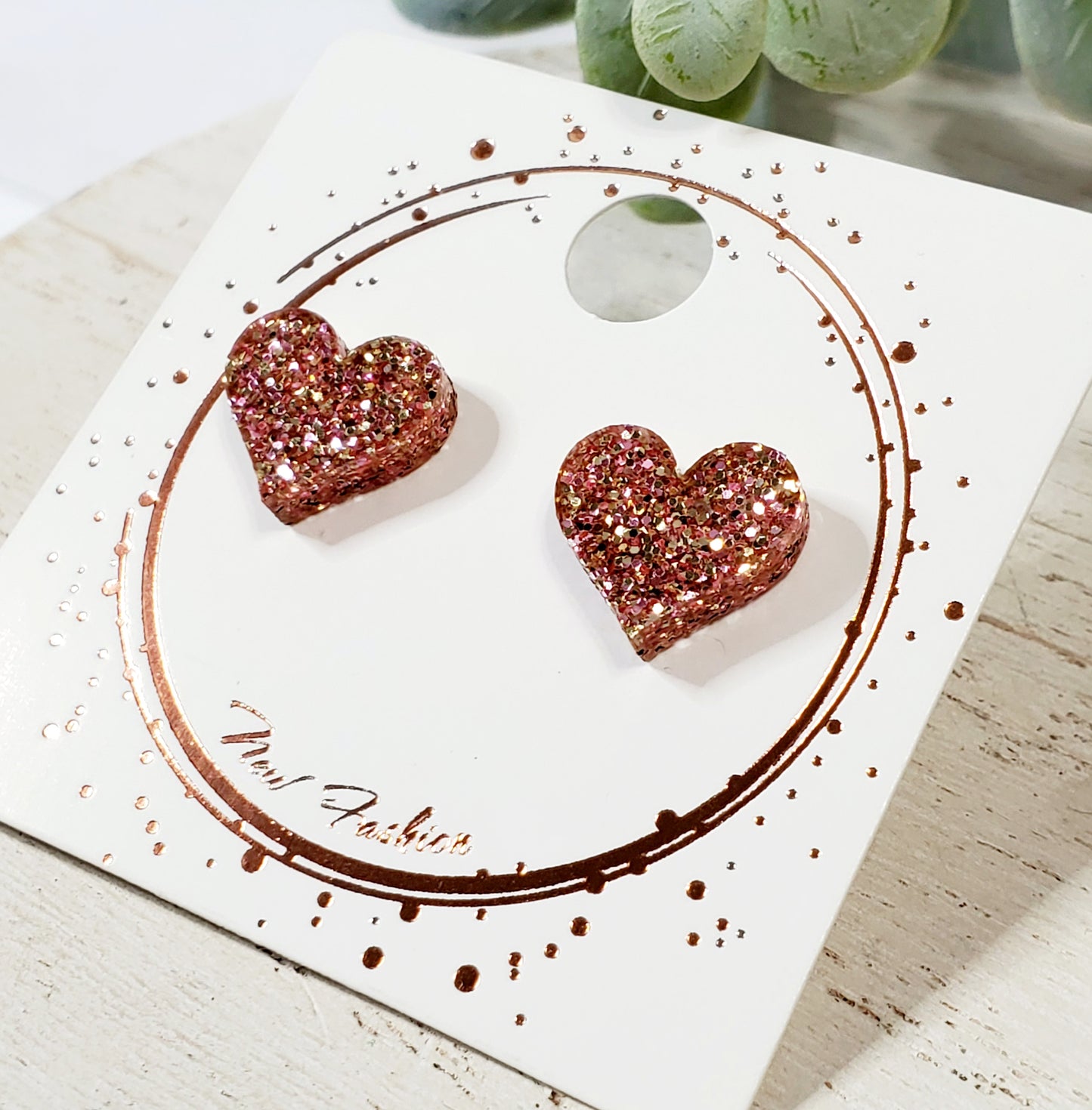 Acrylic Heart Studs | Style 7