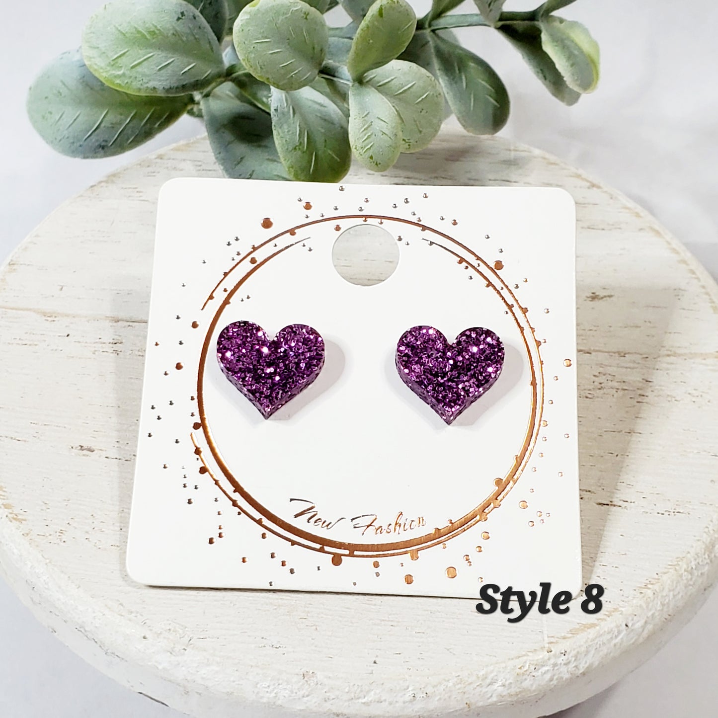 Acrylic Heart Studs | Style 8