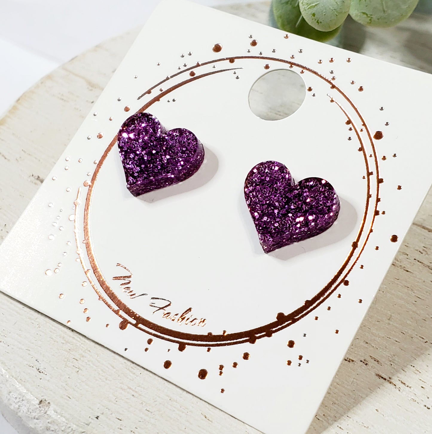 Acrylic Heart Studs | Style 8