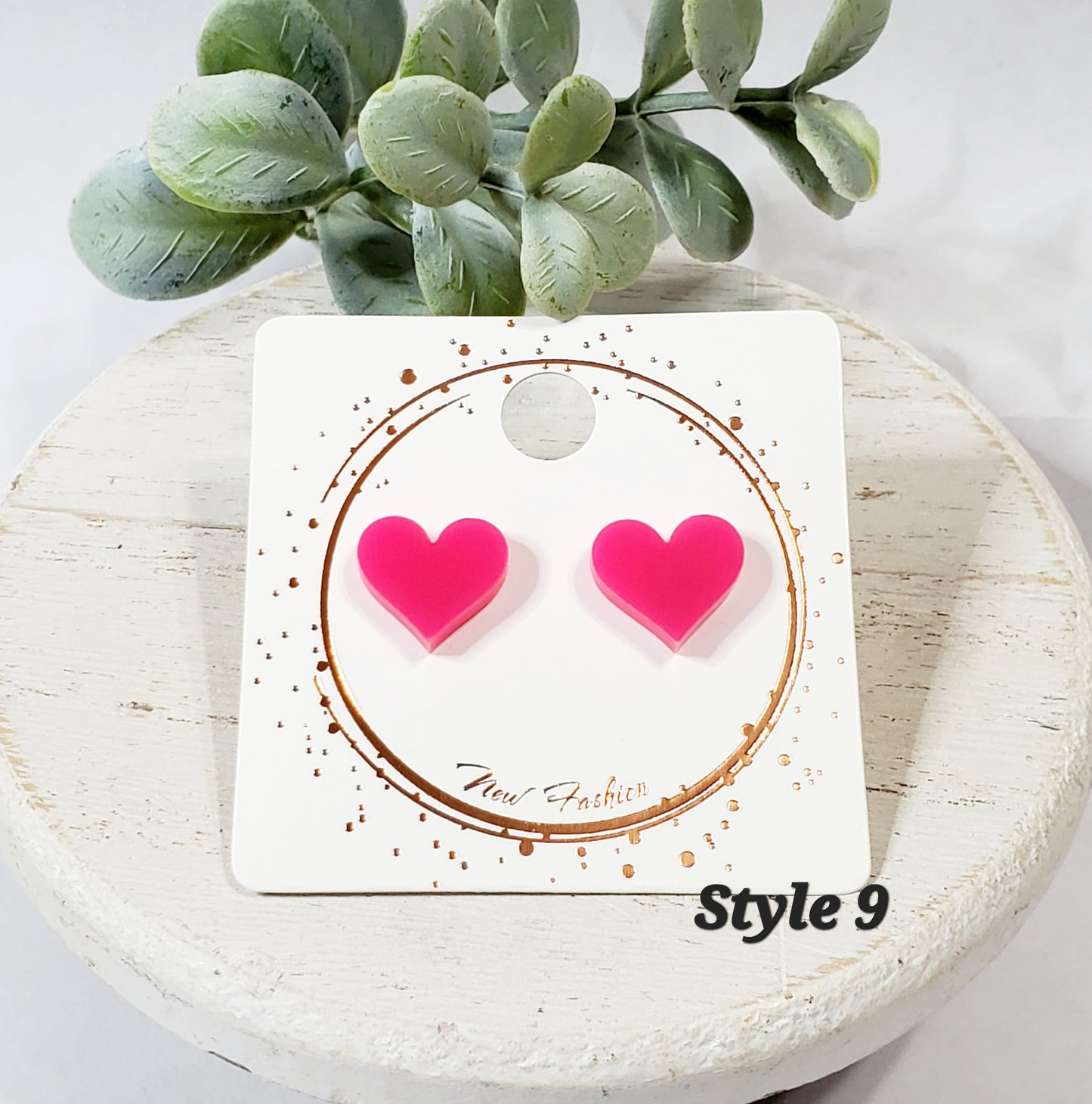 Acrylic Heart Studs | Style 9