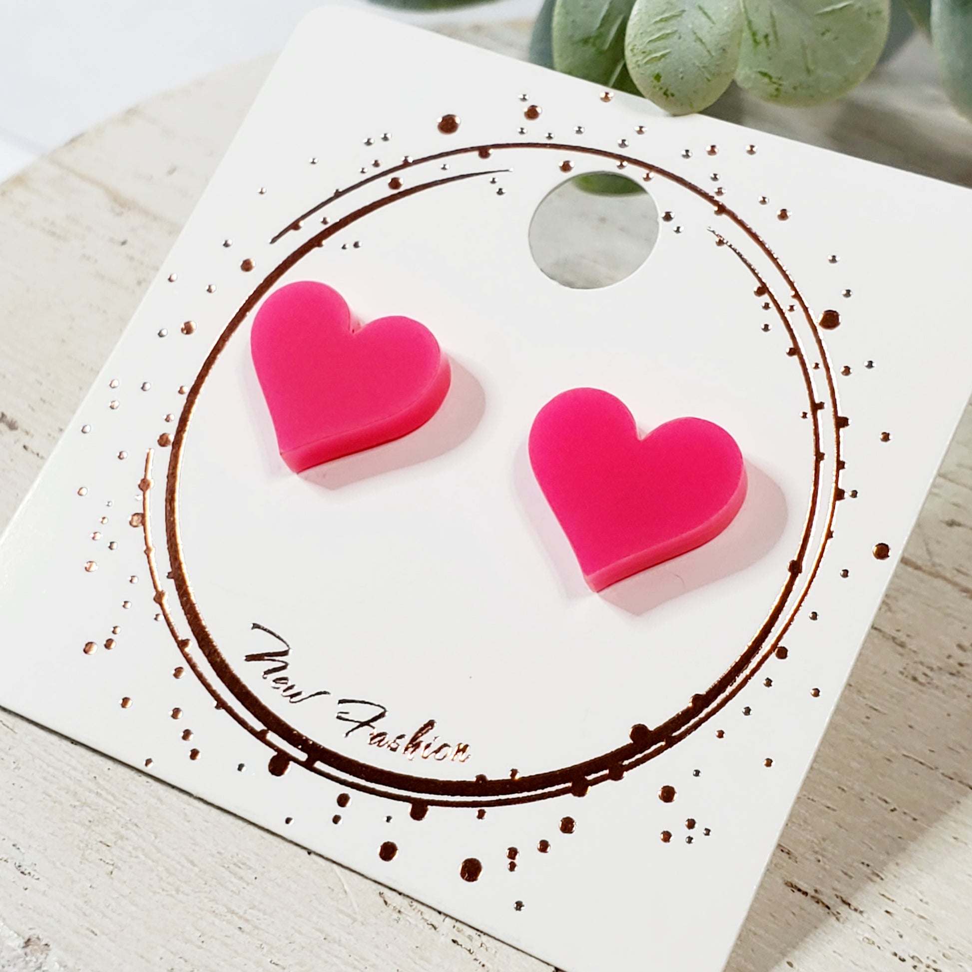 Acrylic Heart Studs | Style 9