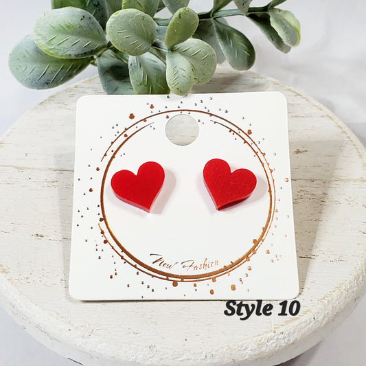 Acrylic Heart Studs | Style 10