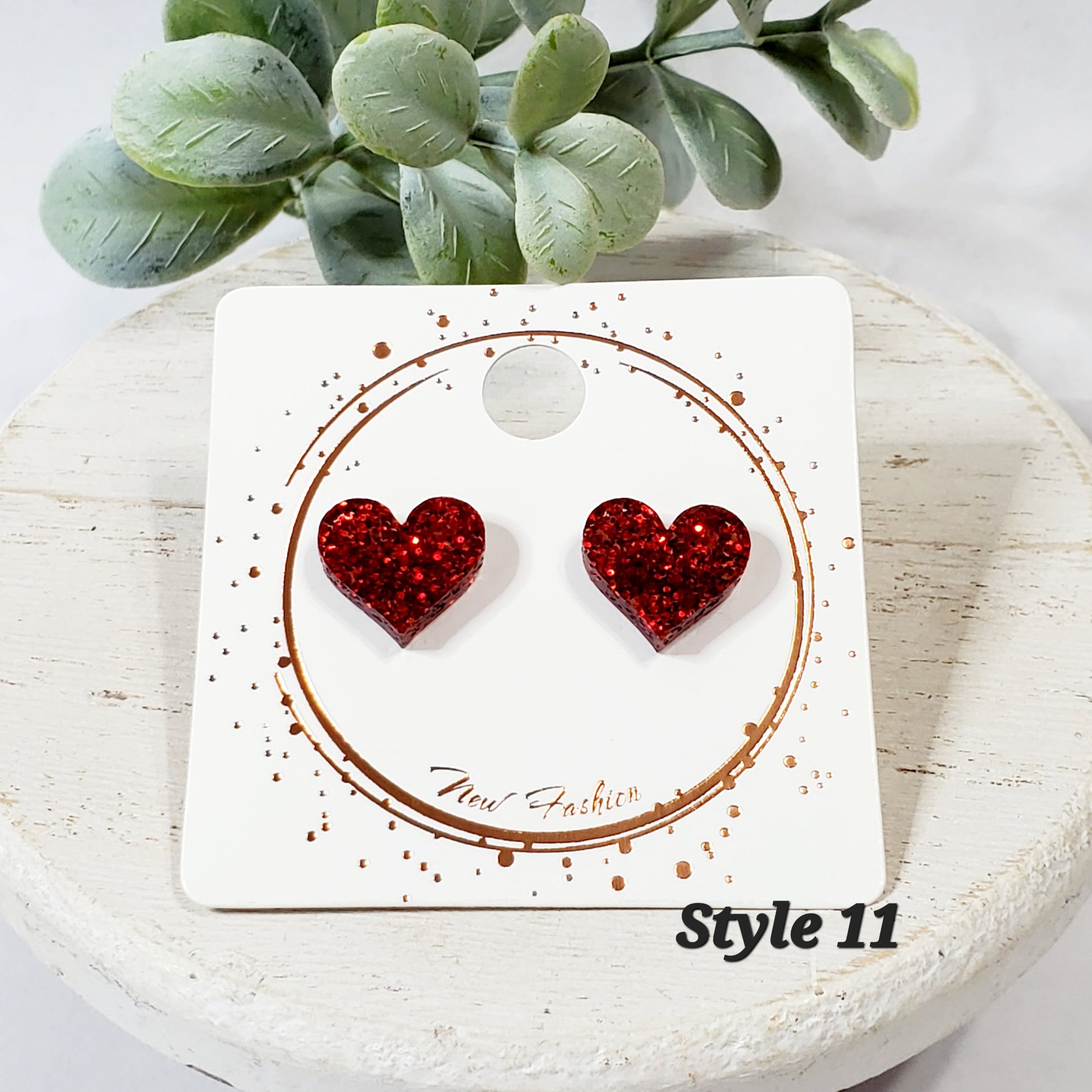 Acrylic Heart Studs | Style 11