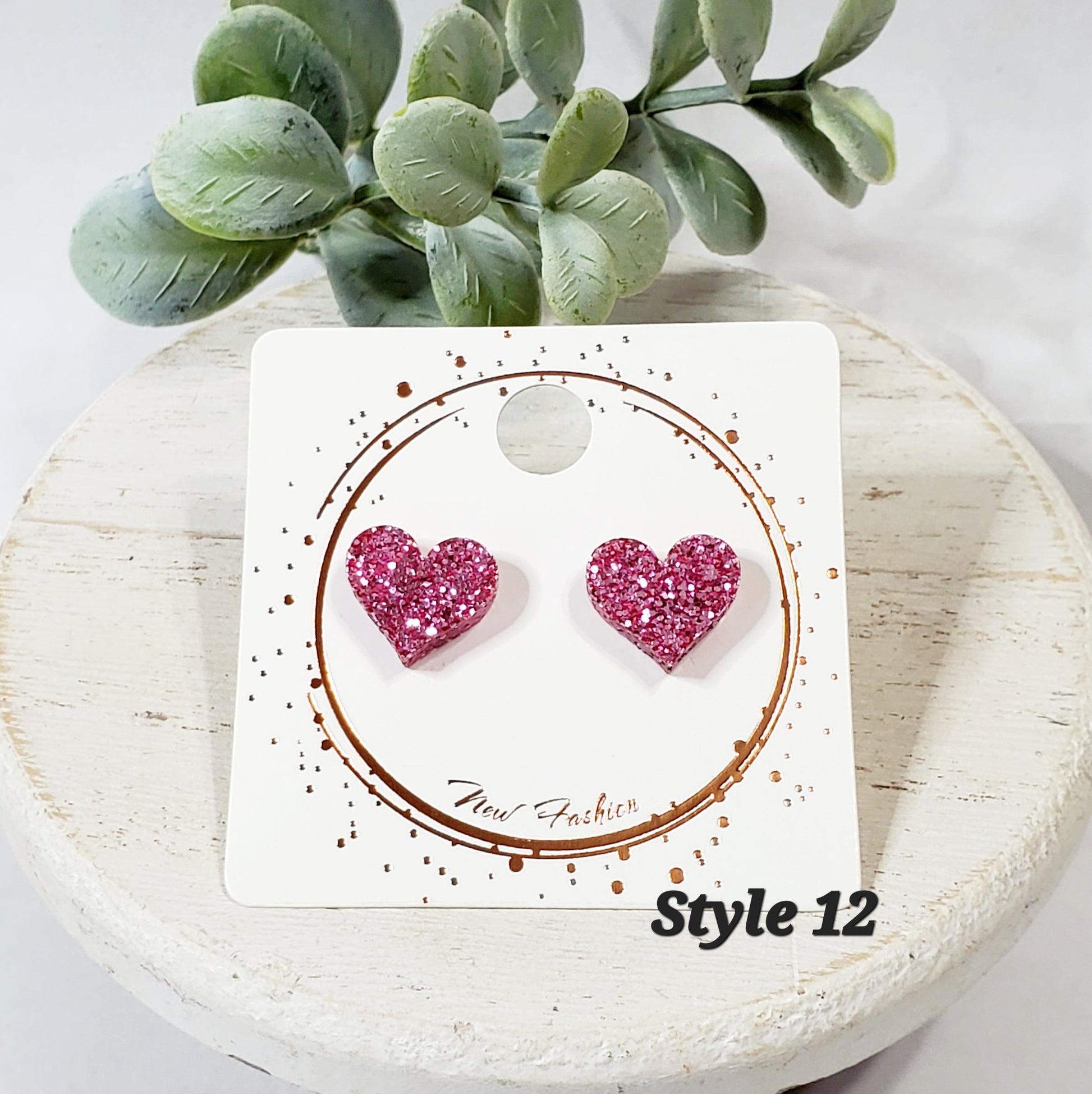 Acrylic Heart Studs | Style 12