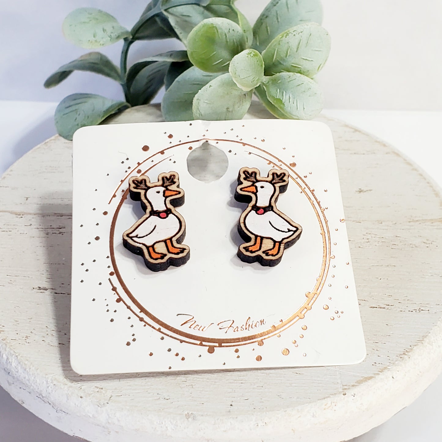 Christmas Goose Antler Studs