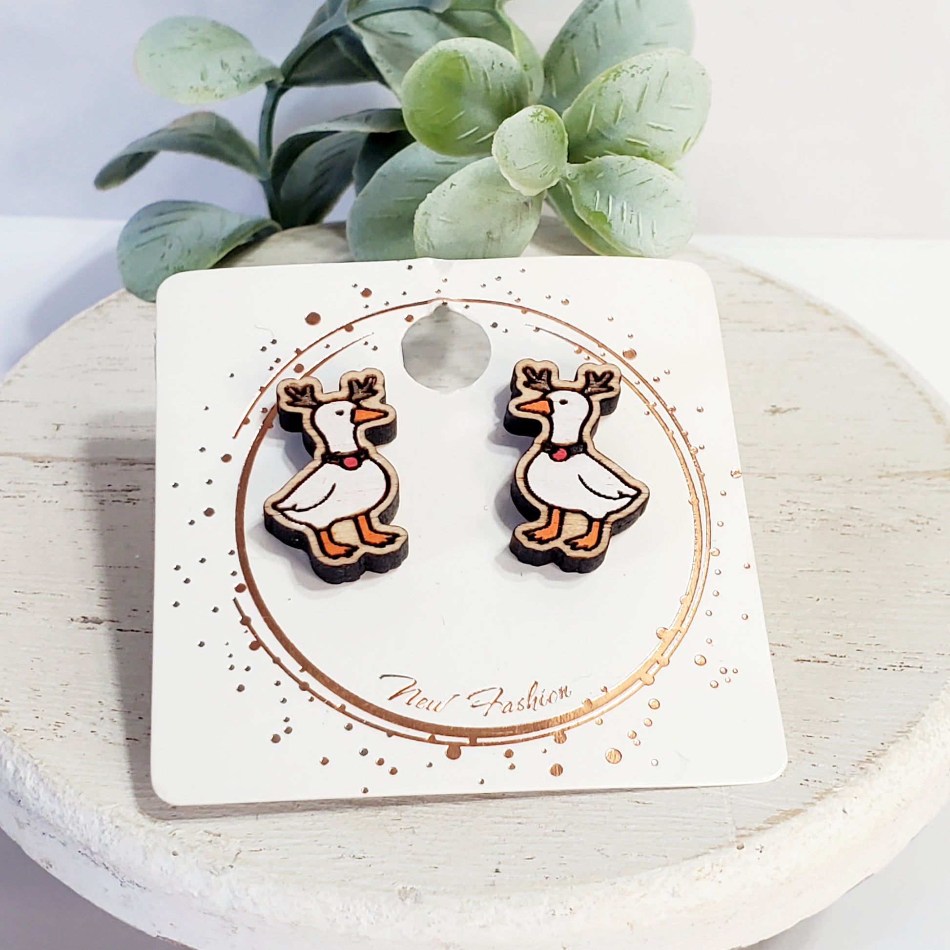 Christmas Goose Antler Studs