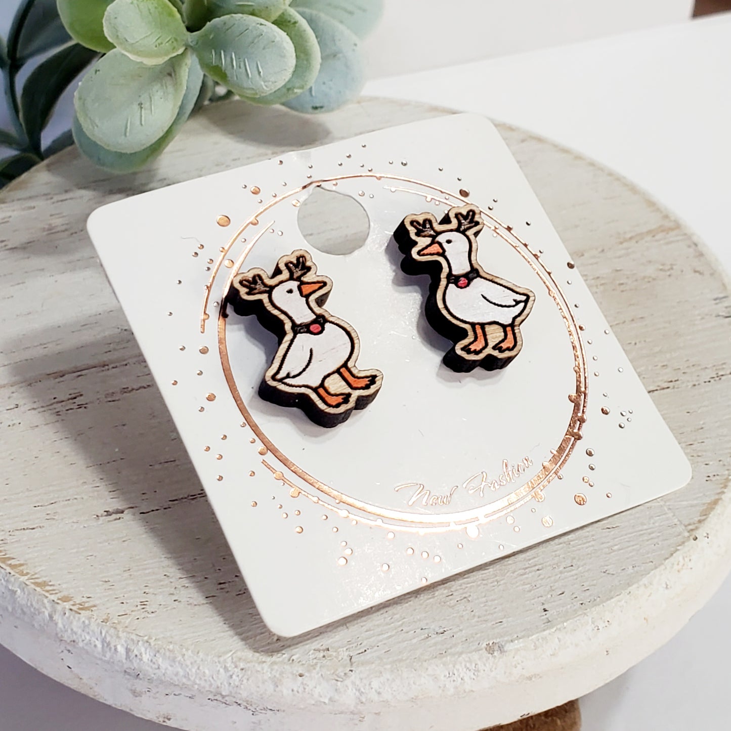 Christmas Goose Antler Studs