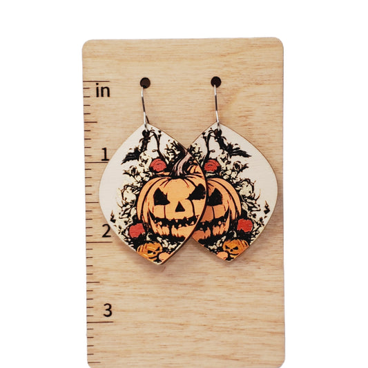 Spooky Carved Pumpkin Earrings