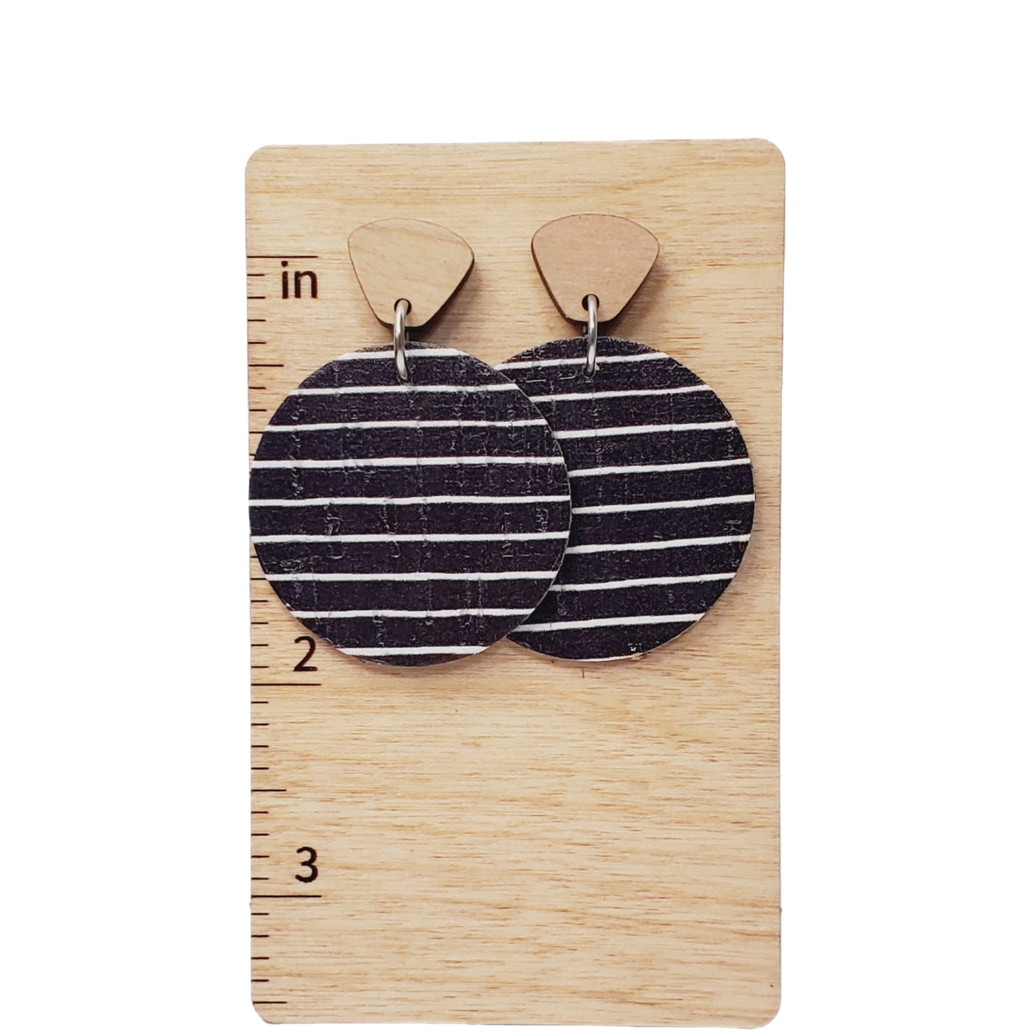 Black & White Stripe Stud Earrings