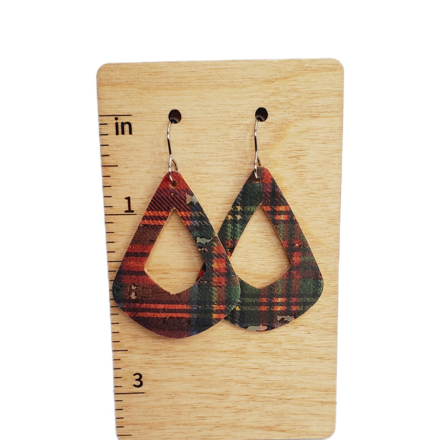 Red and Green Plaid Earrings