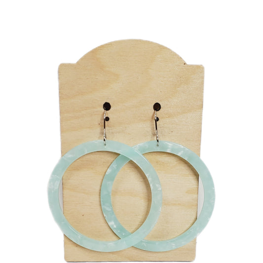 Acrylic Mint Hoop Earrings