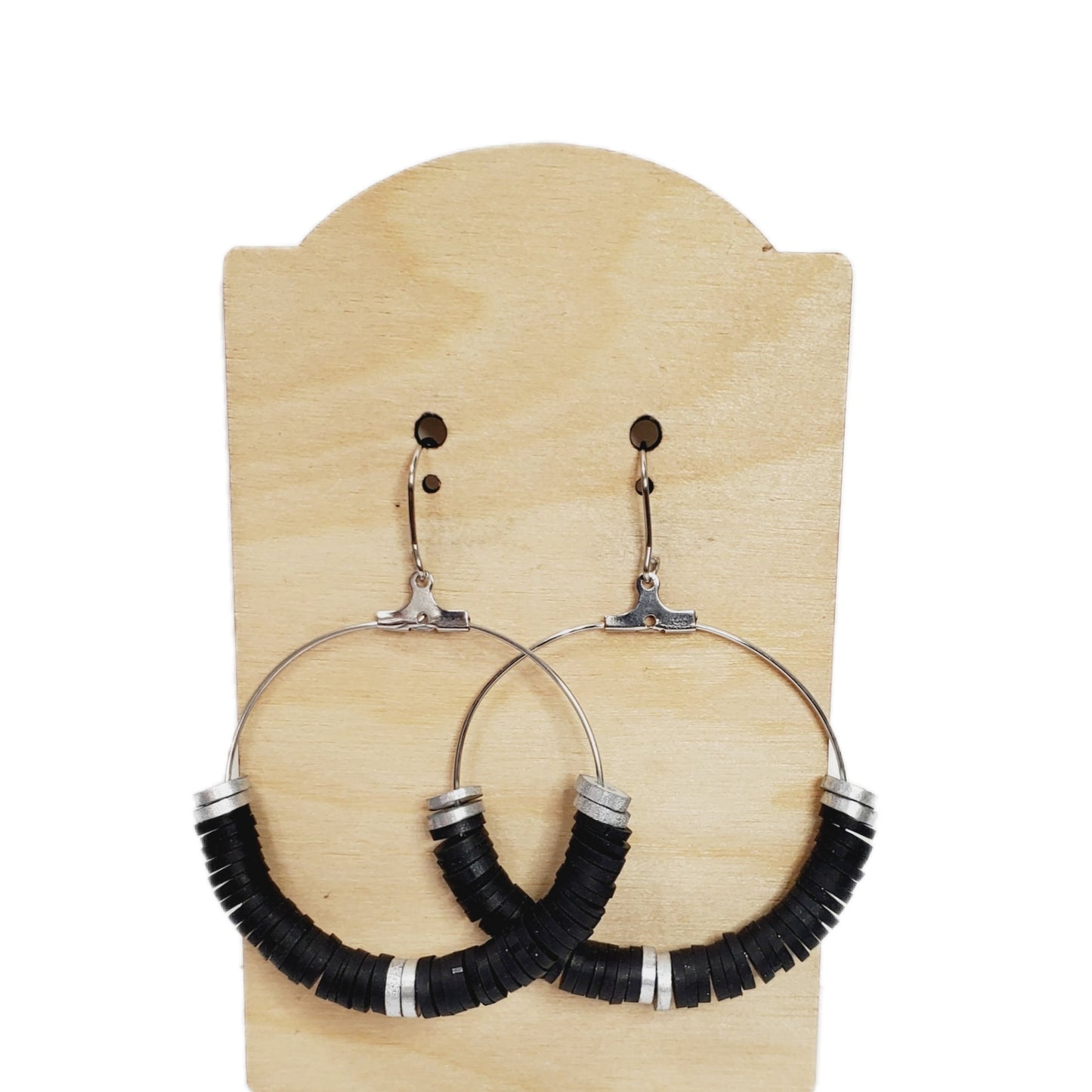 Heishi Hoops | Black