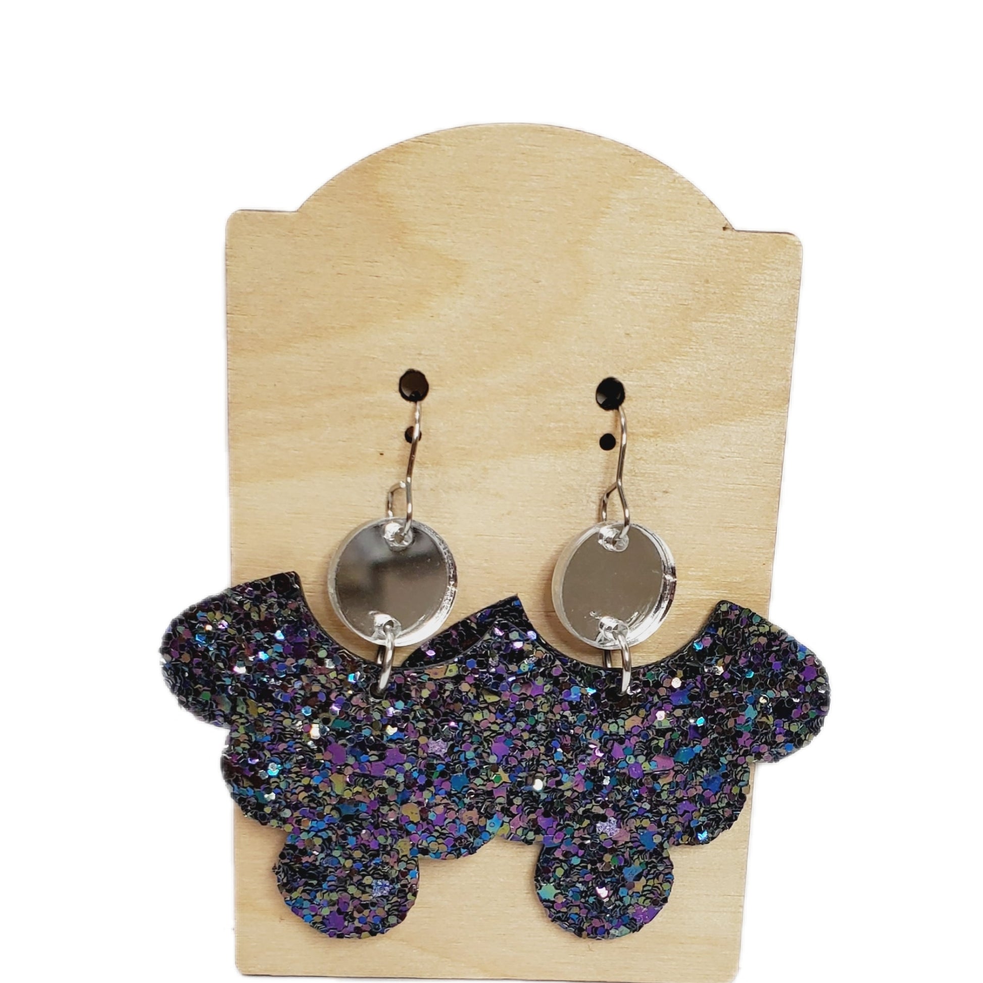 Glitter Scalloped Earrings