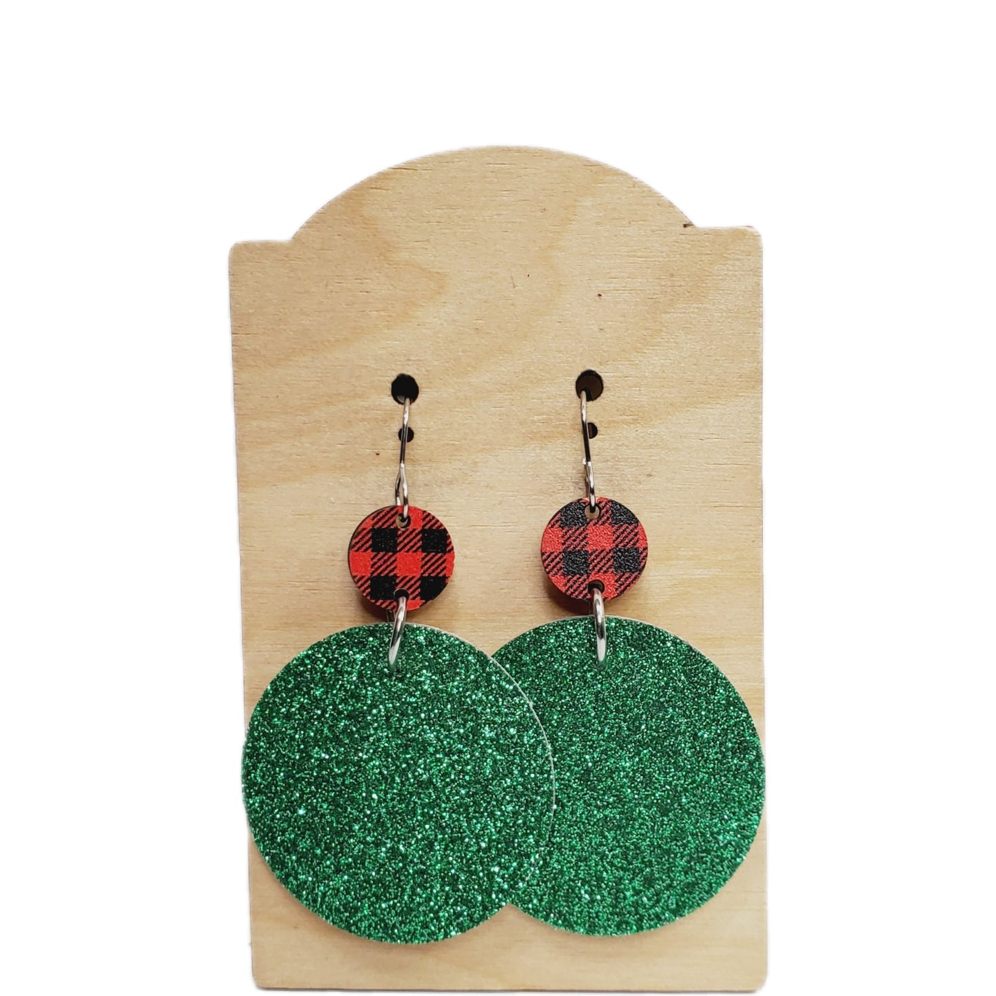 Green Glitter Earrings