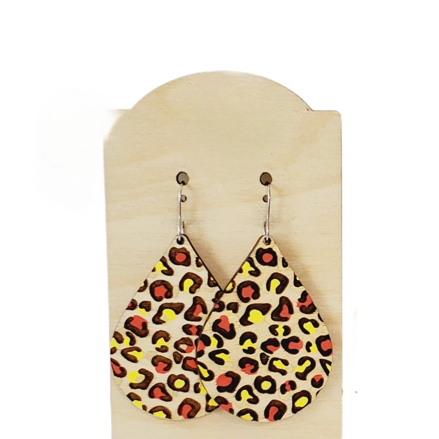 Red & Yellow Cheetah Earrings